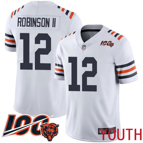 Chicago Bears Limited White Youth Allen Robinson Jersey NFL Football #12 100th Season->youth nfl jersey->Youth Jersey